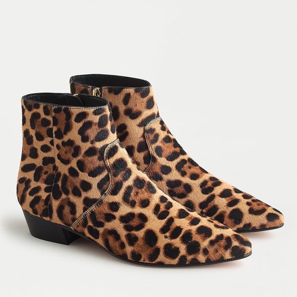 🆕{J. CREW} Leopard Calf-Hair Ankle Boots - Picture 3 of 9